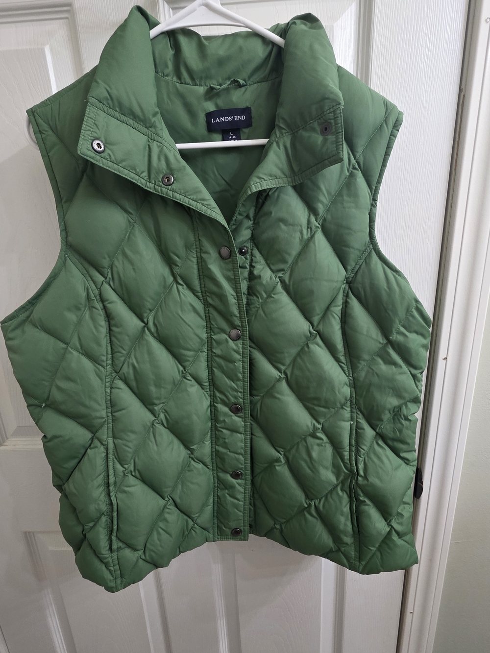 Lands' End Women's Green Quilted Puffer Vest